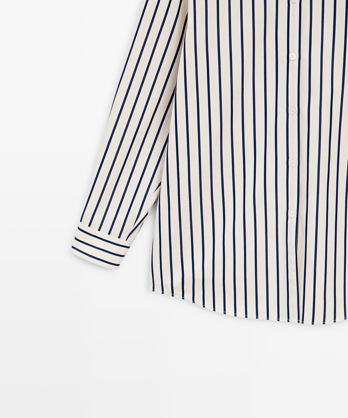 마시모두띠(MASSIMO DUTTI) 100% 코튼 스트라이프 셔츠