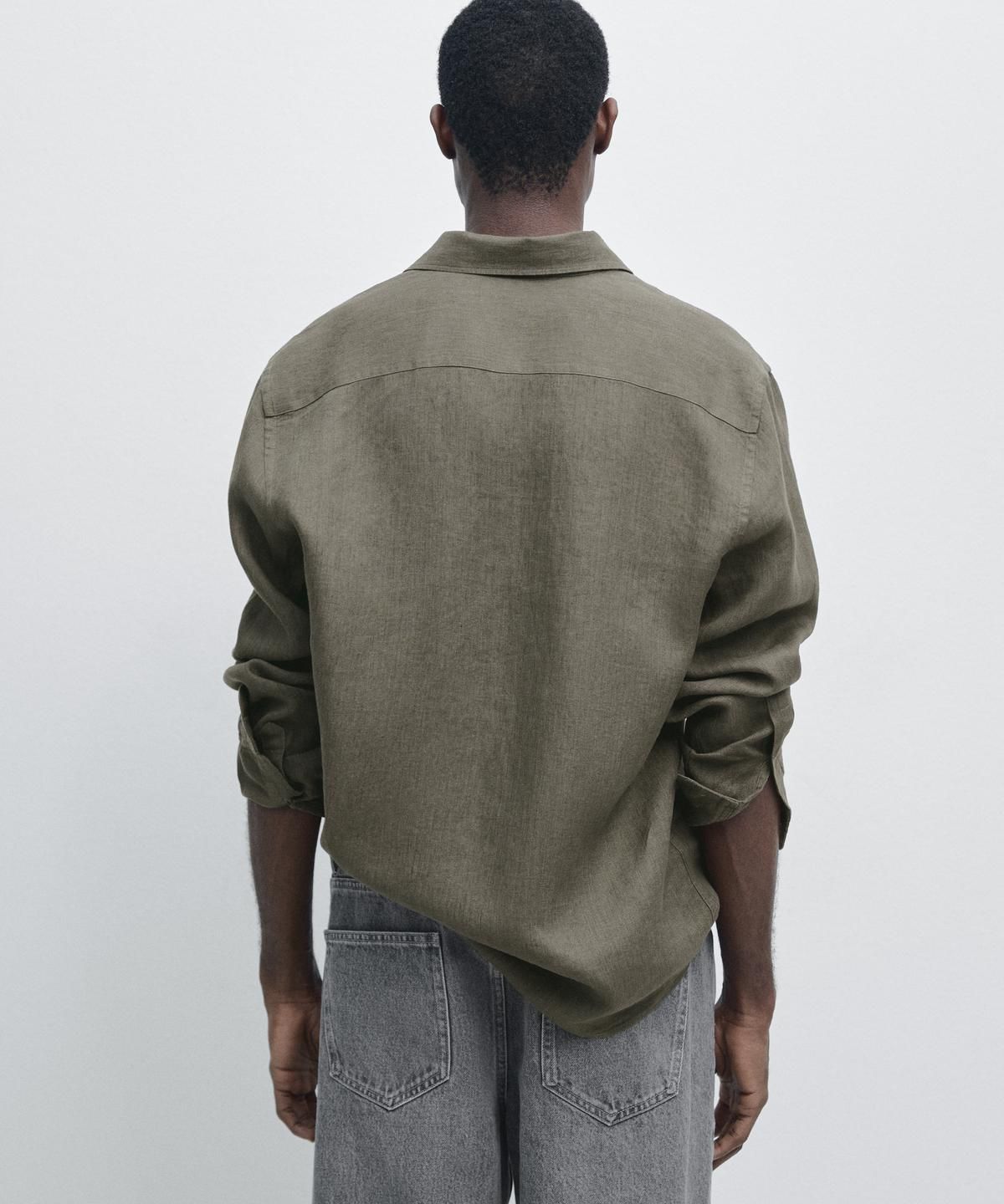 마시모두띠(MASSIMO DUTTI) 100% 린넨 레귤러핏 셔츠