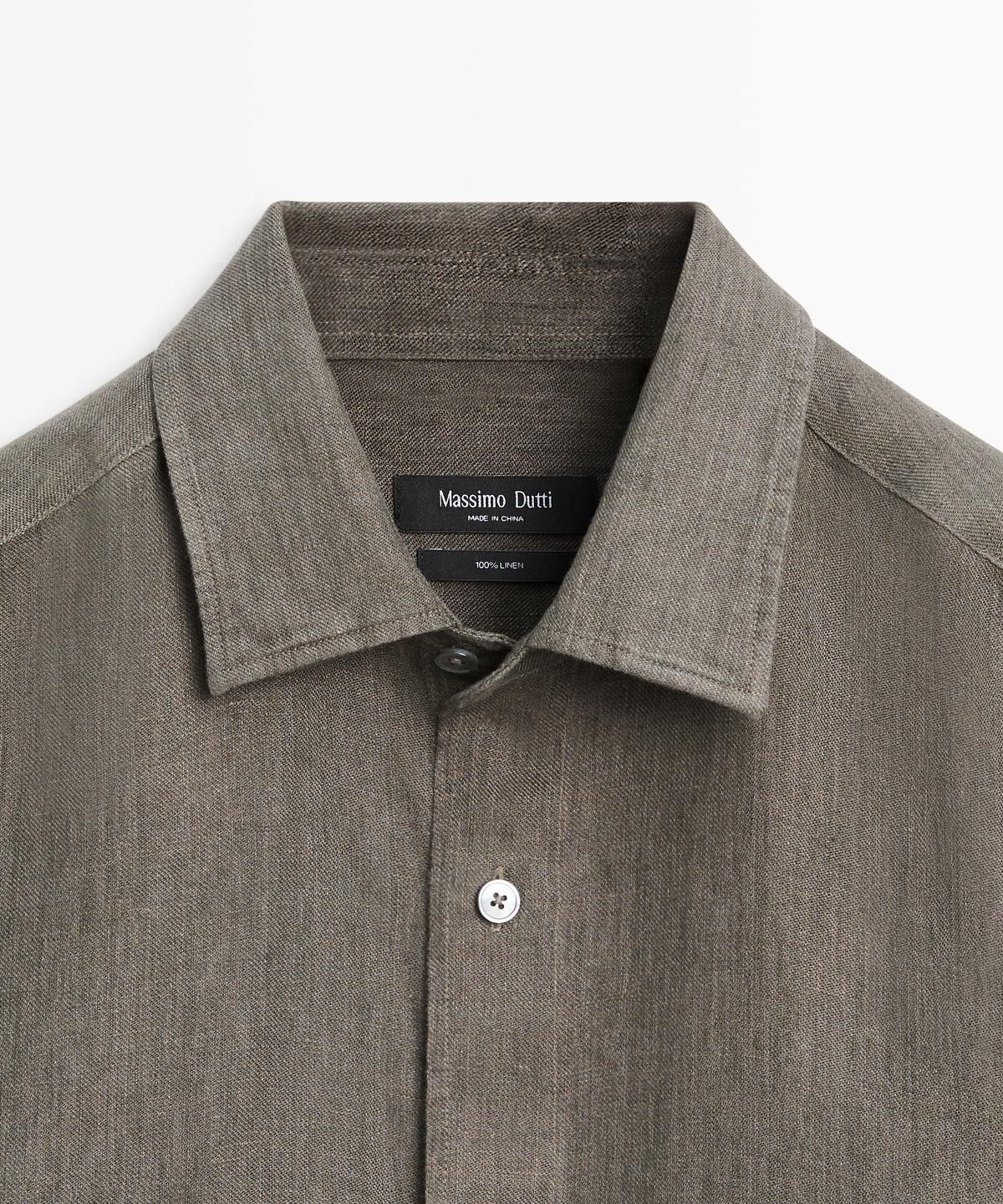 마시모두띠(MASSIMO DUTTI) 100% 린넨 레귤러핏 셔츠