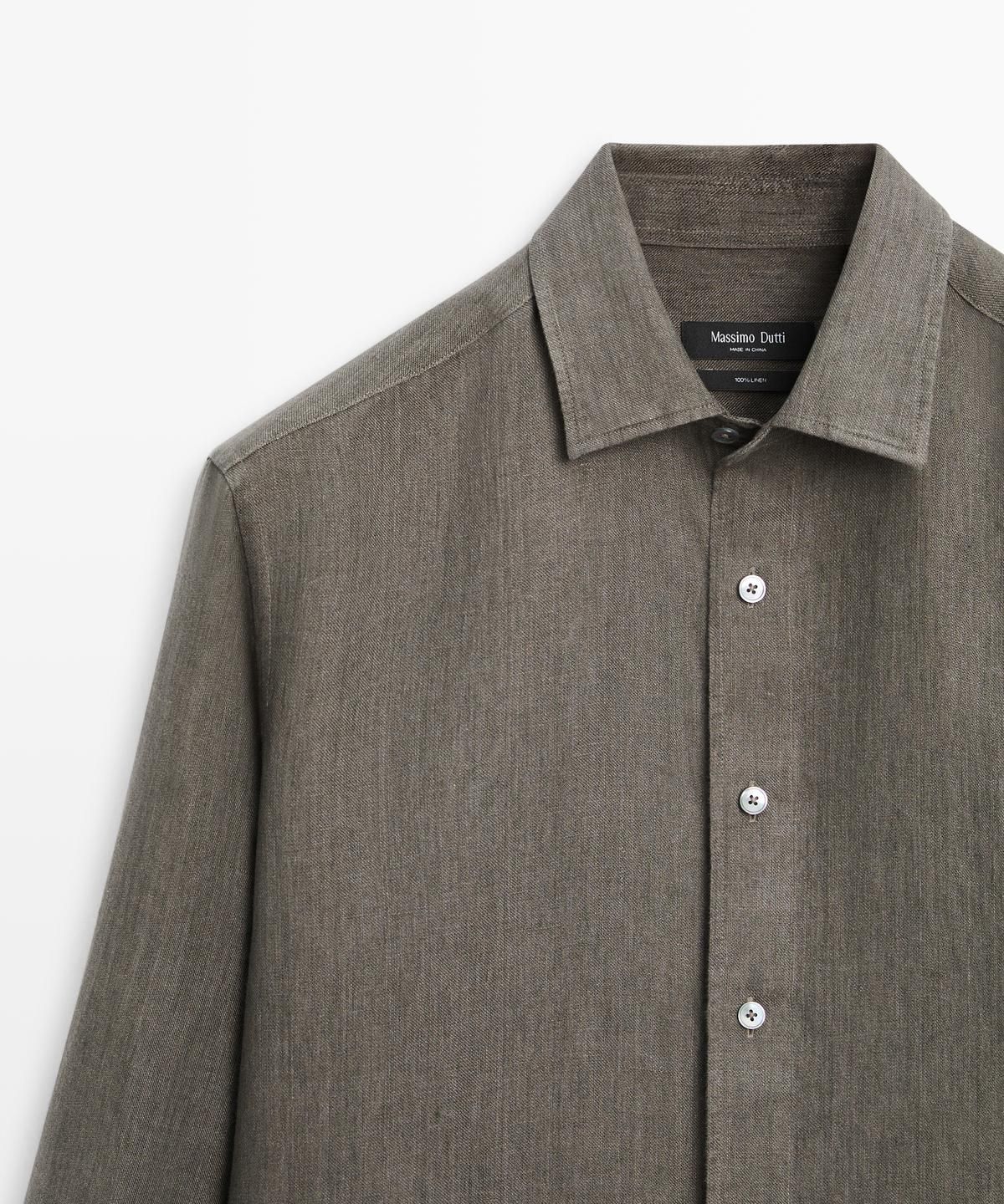 마시모두띠(MASSIMO DUTTI) 100% 린넨 레귤러핏 셔츠