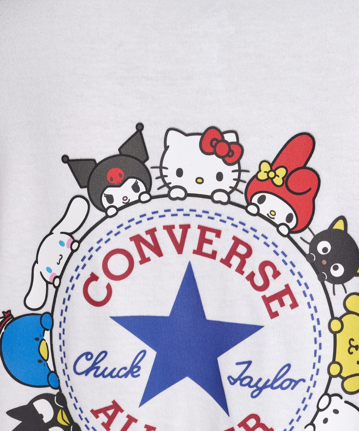 컨버스(CONVERSE) 컨버스 X 산리오캐릭터즈 척테일러 패치 티셔츠 화이트 CVM5T516-WHT