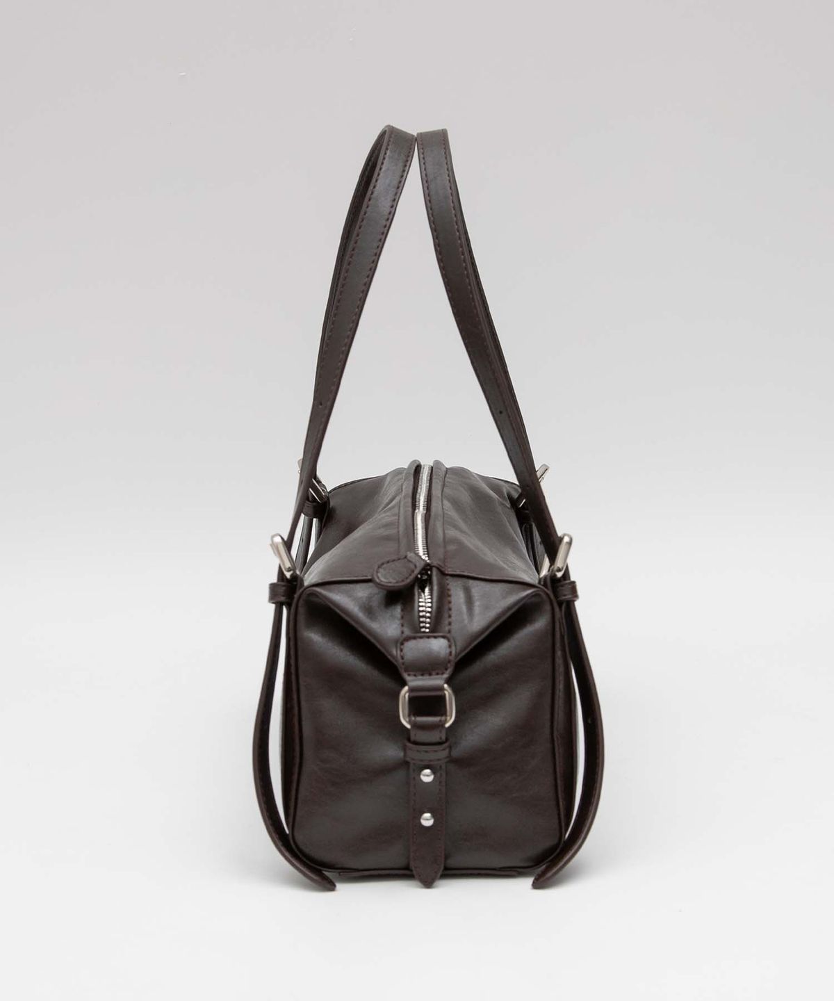 로라로라(ROLAROLA) FAUX LEATHER BUCKLE SHOULDER BAG BROWN
