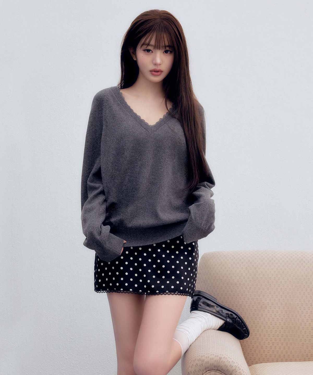 로라로라(ROLAROLA) DOT MINI SKIRT BLACK