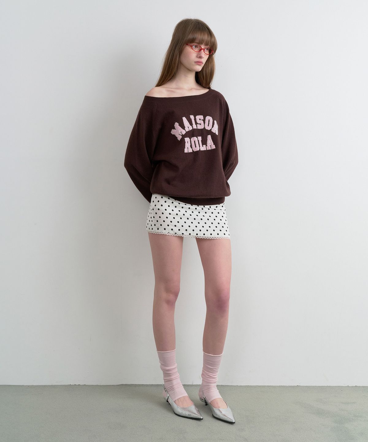 로라로라(ROLAROLA) DOT MINI SKIRT WHITE
