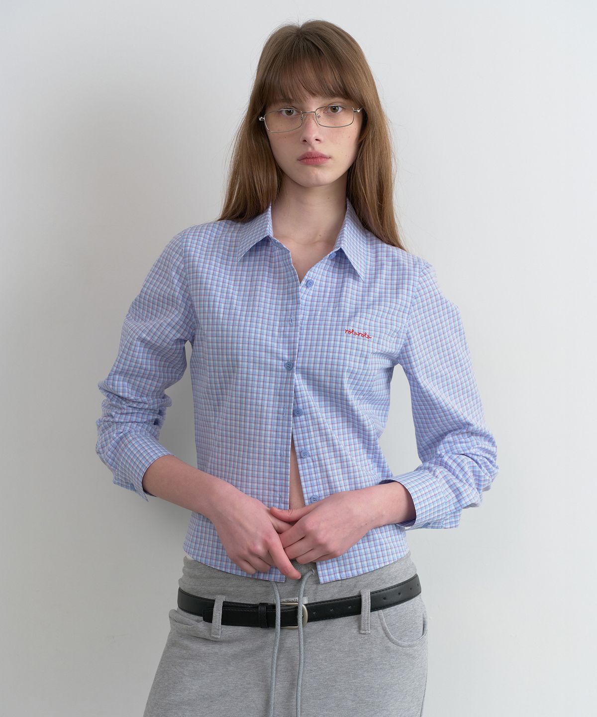 로라로라(ROLAROLA) CHECK SLIM FIT SHIRTS BLUE
