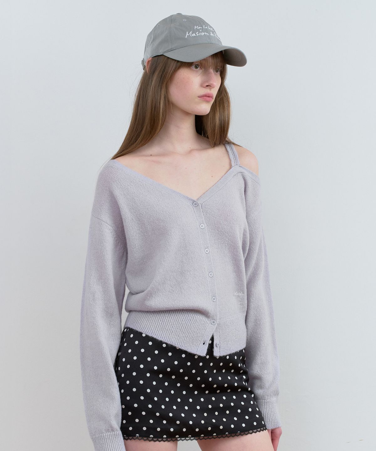 로라로라(ROLAROLA) ONE OFF SHOULDER CARDIGAN L/GRAY