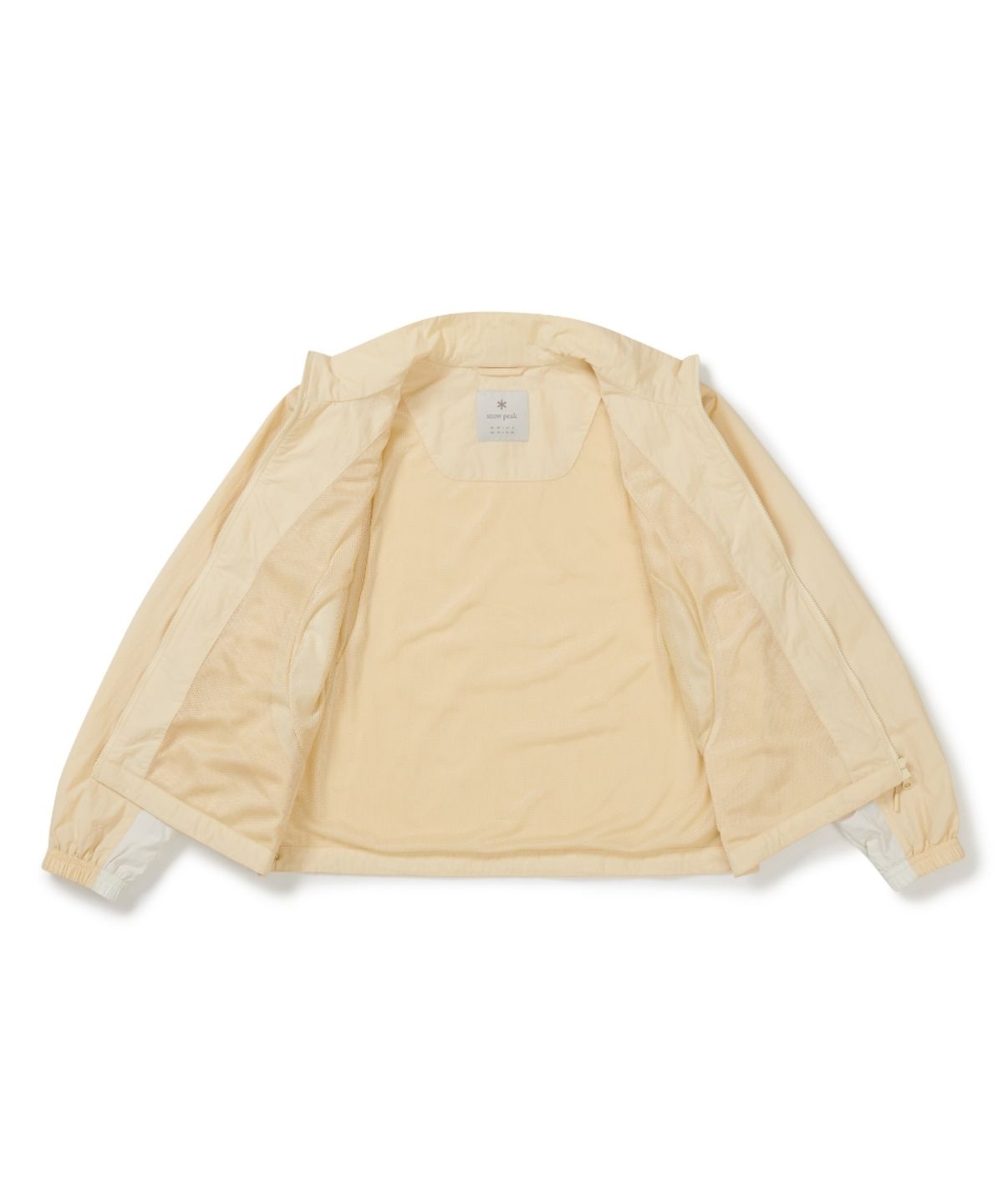 스노우피크 어패럴(SNOWPEAK APPAREL) 경량 타슬란 컬러블럭 여성 스탠드넥 바람막이 (S26SWLWB59) Light Yellow