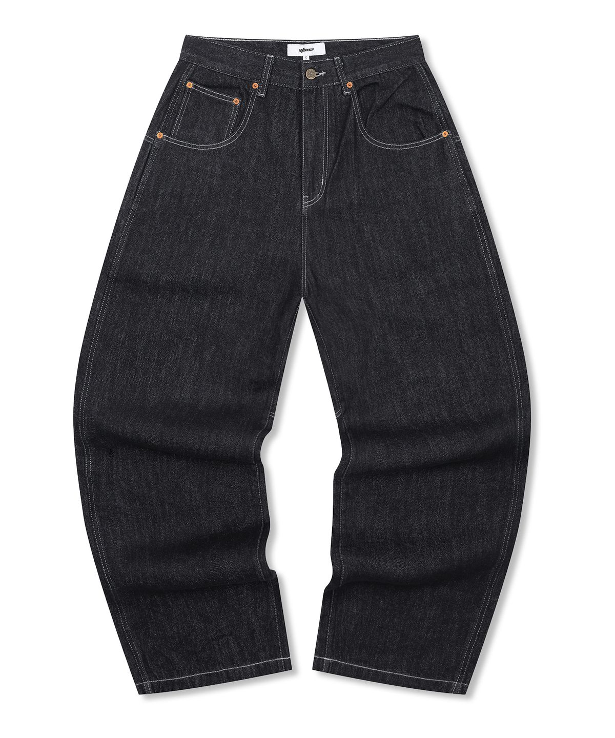 엑스톤즈(XTONZ) XP329 헤리티지 배기 데님 팬츠 (BLACK)