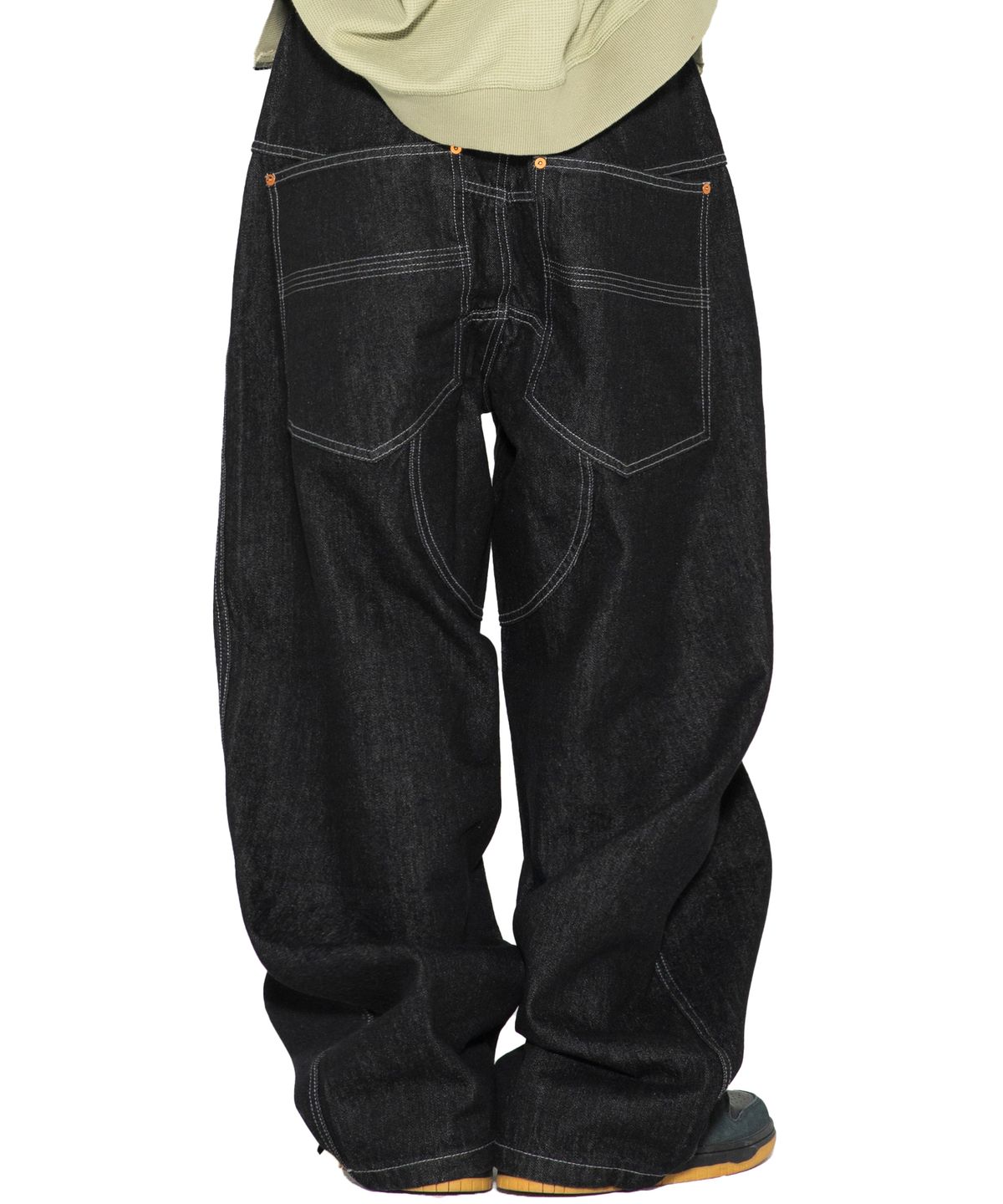 엑스톤즈(XTONZ) XP329 헤리티지 배기 데님 팬츠 (BLACK)