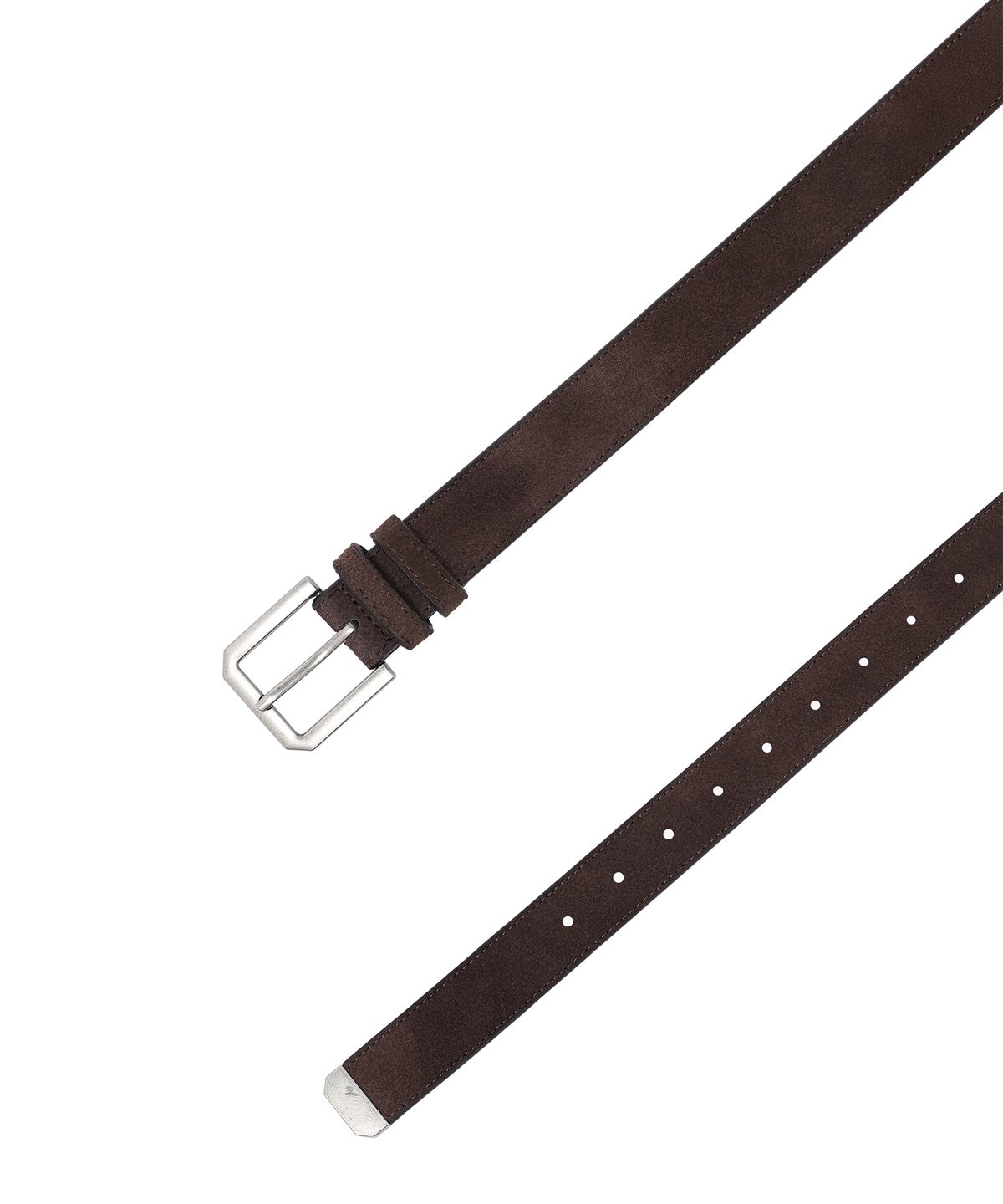 기철(KICHUL) Object Square Tip Suede Belt (Brown)