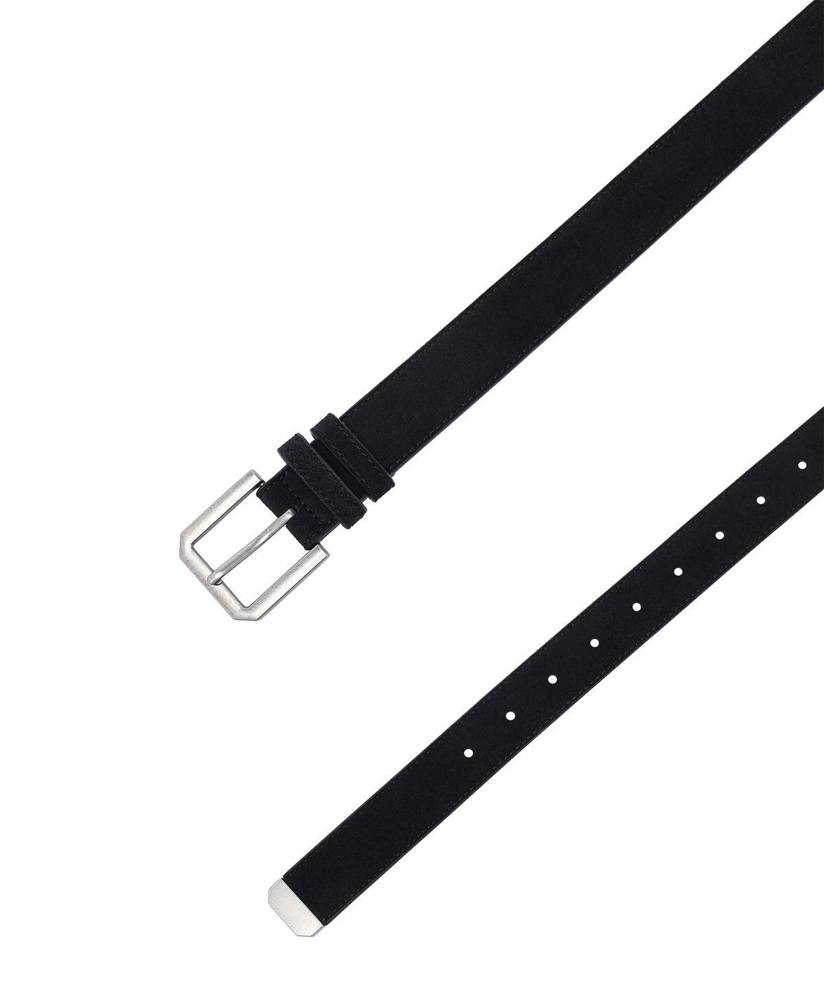 기철(KICHUL) Object Square Tip Suede Belt (Black)