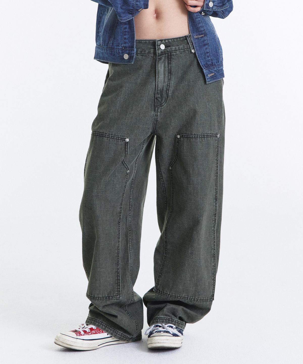 기철(KICHUL) Vintage Double Knee Work Pants (Khaki)