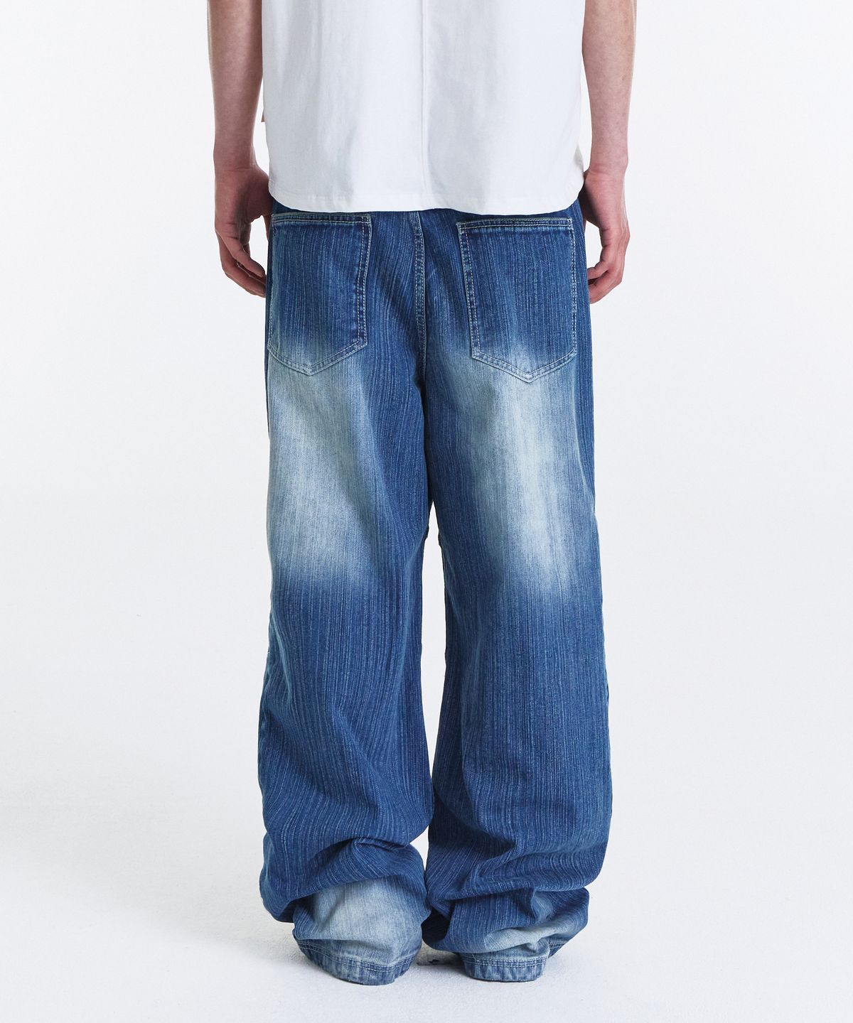 기철(KICHUL) Slub Biker Straight Denim Pants (Indigo)