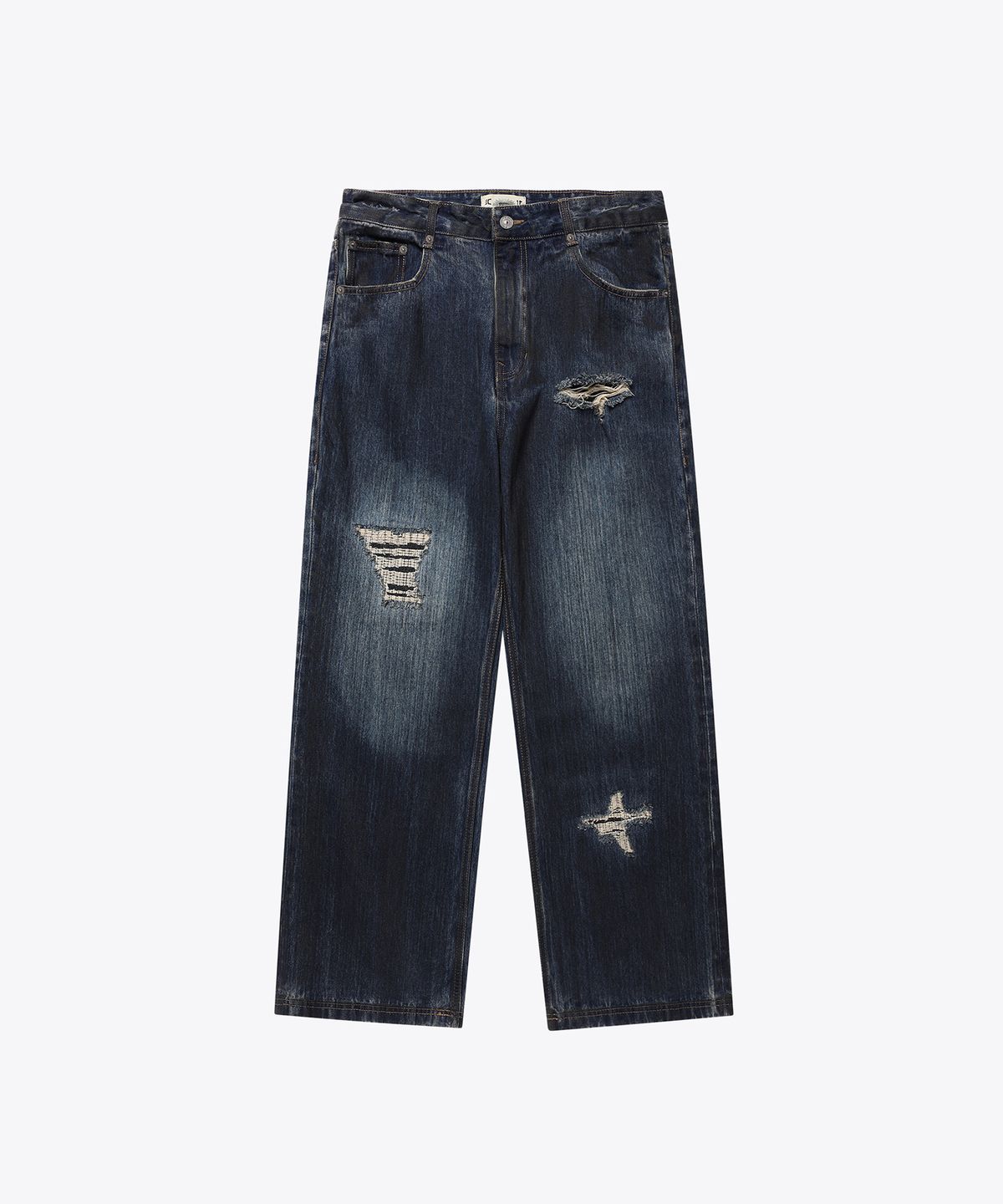 기철(KICHUL) Dirty Faded Straight Denim Pants (Indigo)