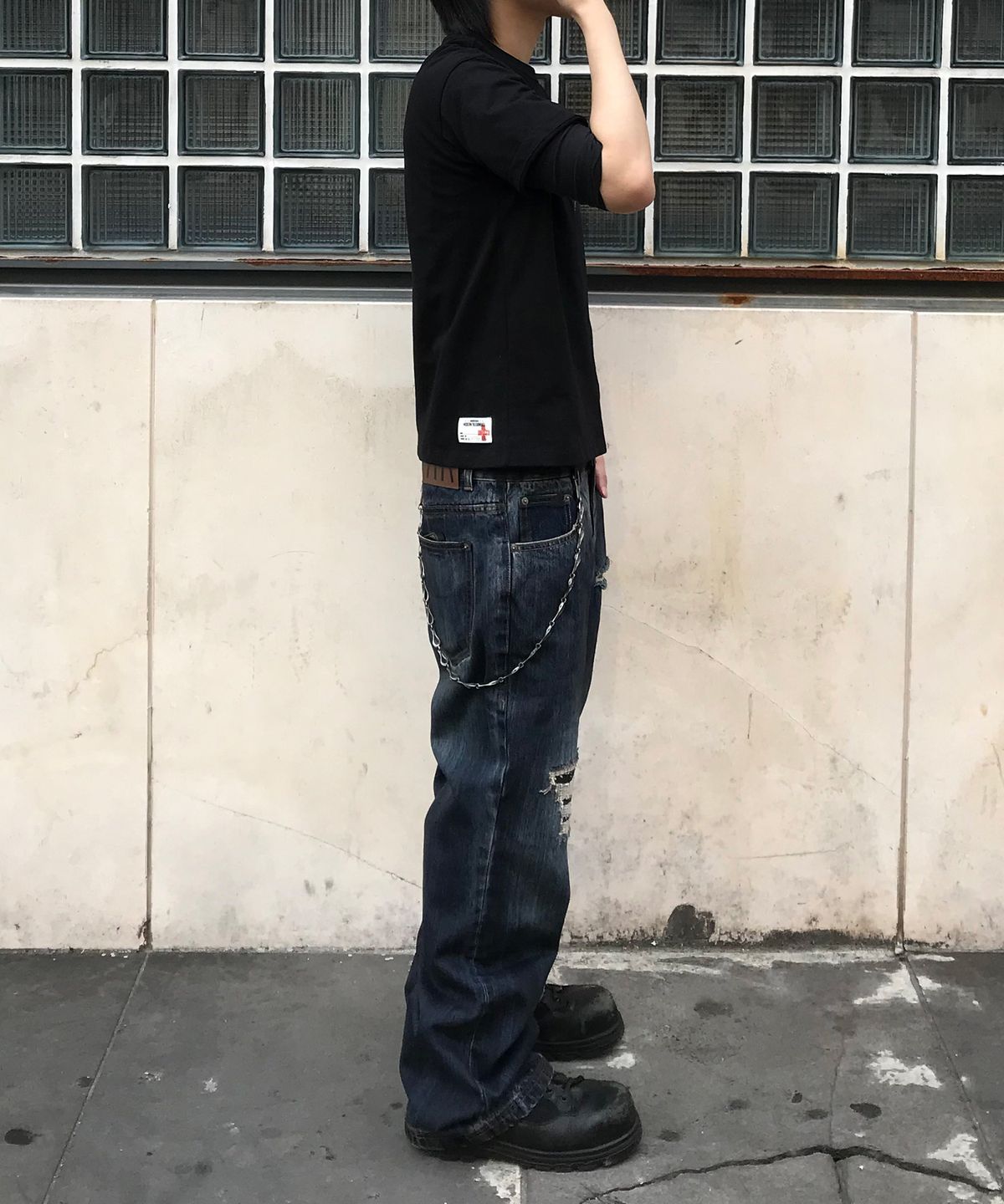 기철(KICHUL) Dirty Faded Straight Denim Pants (Indigo)