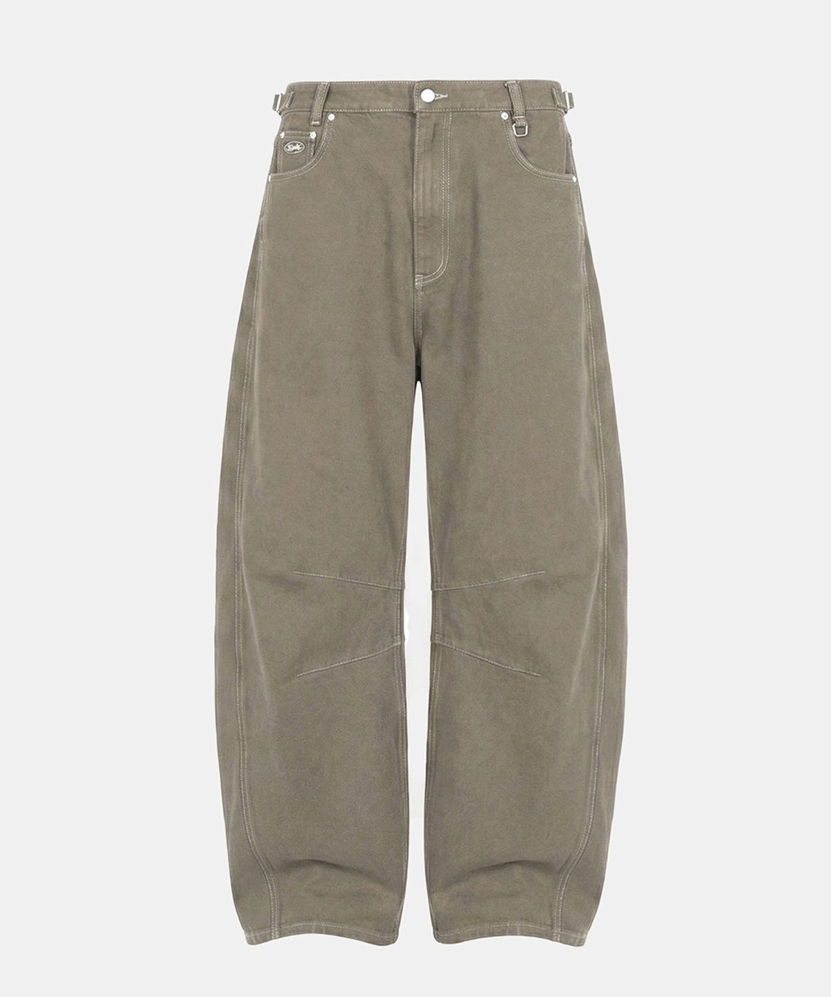 배드블러드(BADBLOOD) Star-Studded Barrel Pants - Beige