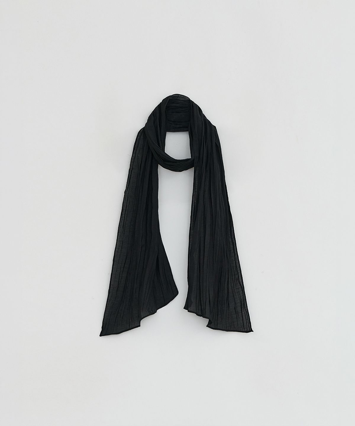 로우타이드(LOW TIDE) SHEER PLEATS SCARF [BLACK]