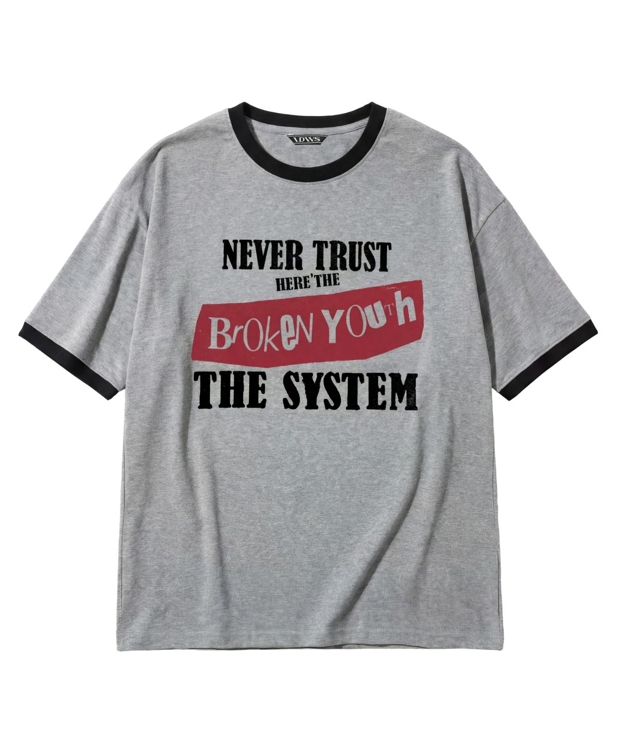 아이돈워너셀(IDWS) Broken Ringer T-Shirt Gray