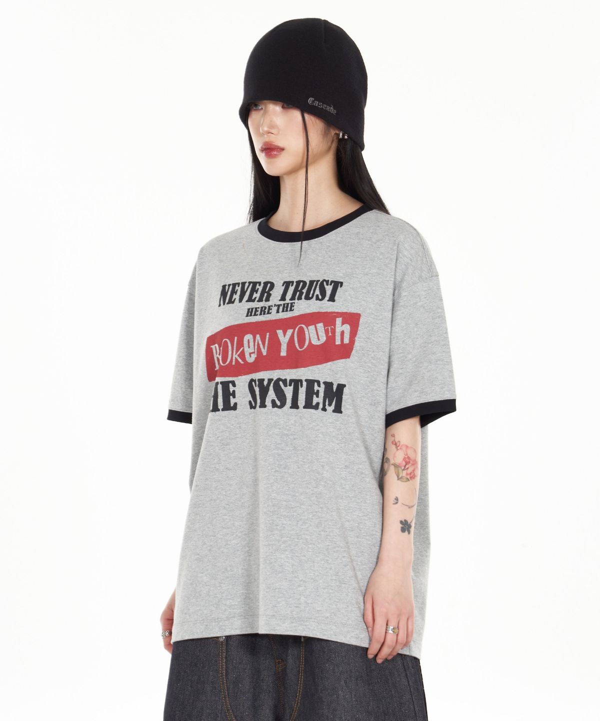 아이돈워너셀(IDWS) Broken Ringer T-Shirt Gray
