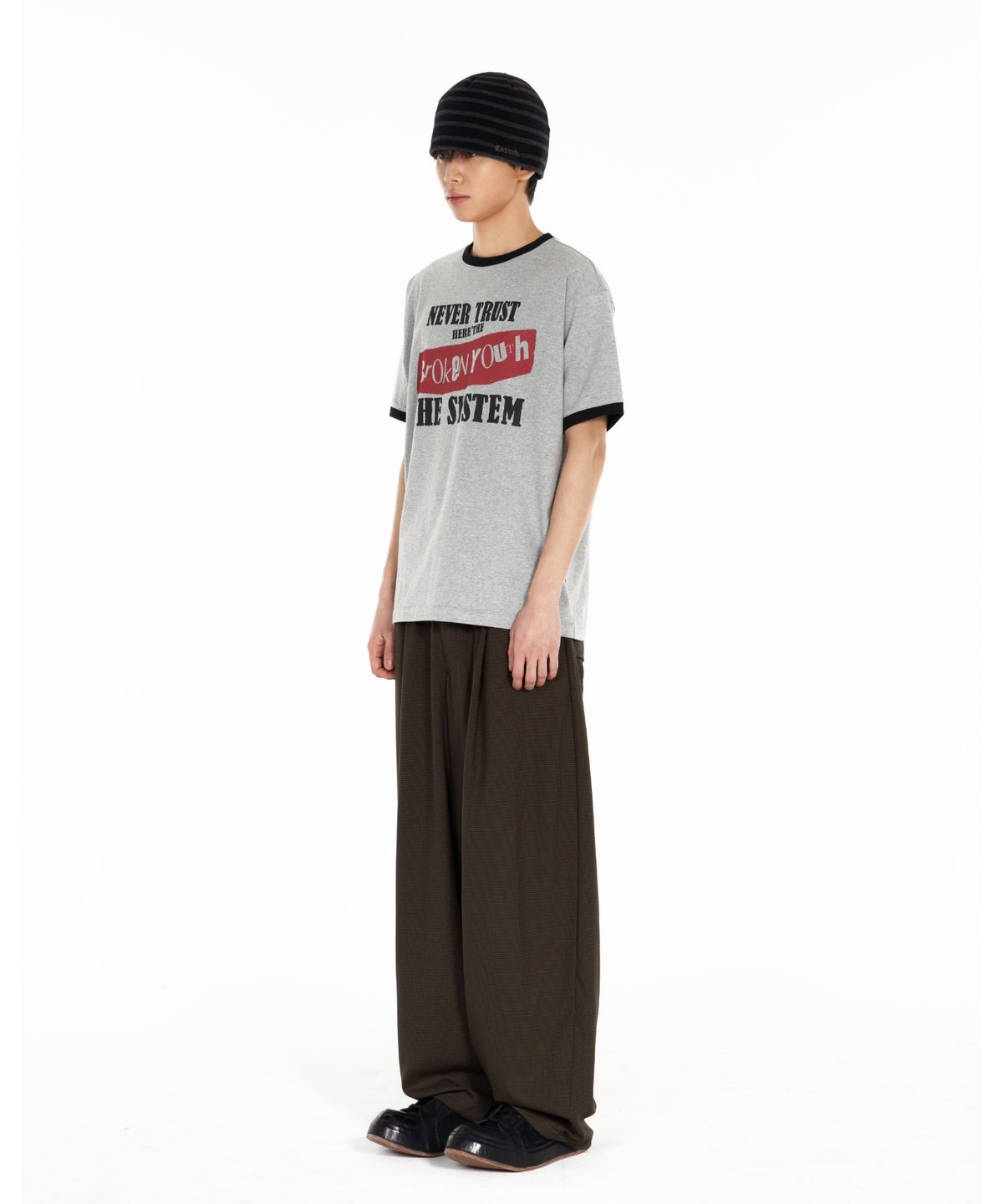 아이돈워너셀(IDWS) Broken Ringer T-Shirt Gray