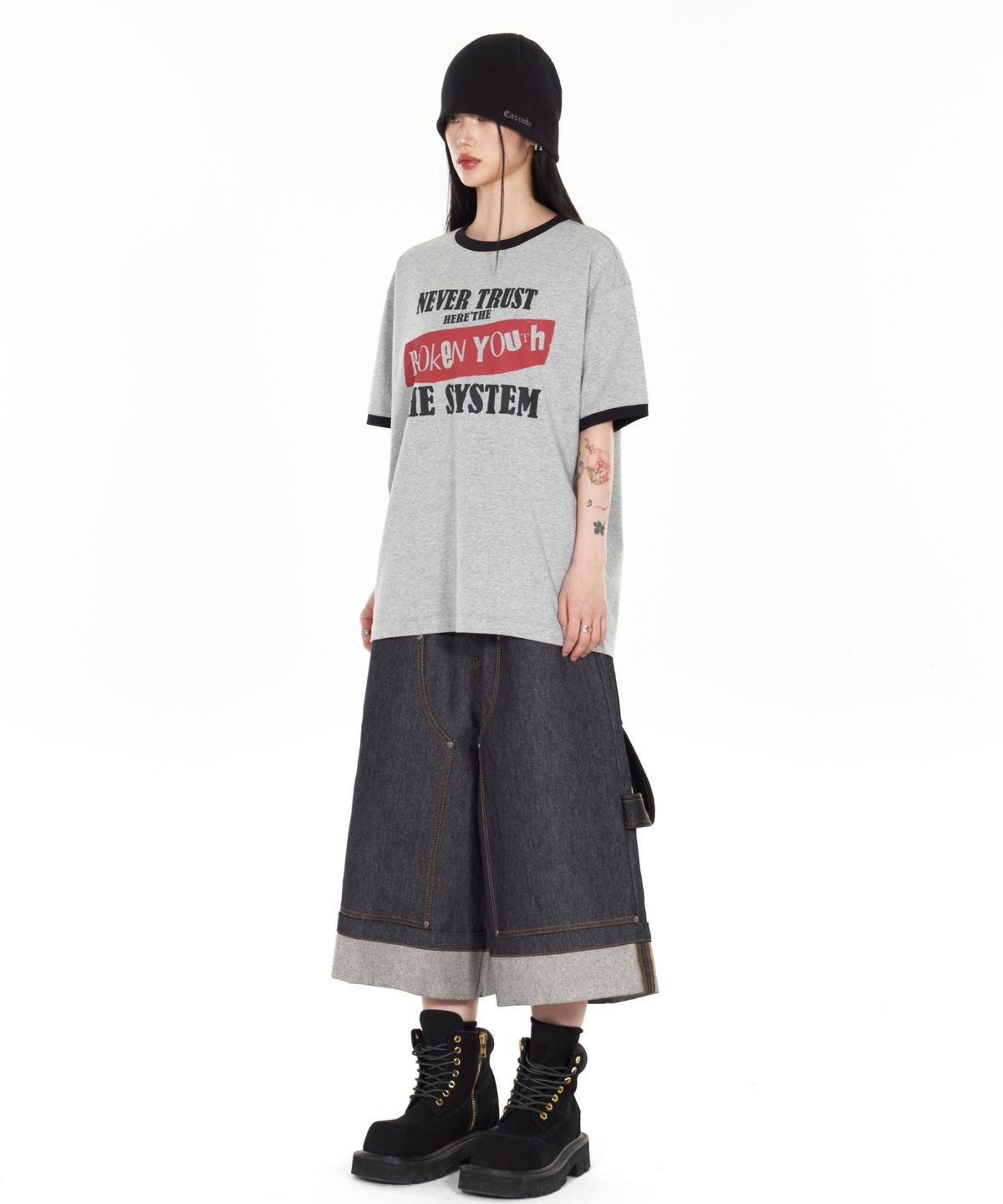 아이돈워너셀(IDWS) Broken Ringer T-Shirt Gray