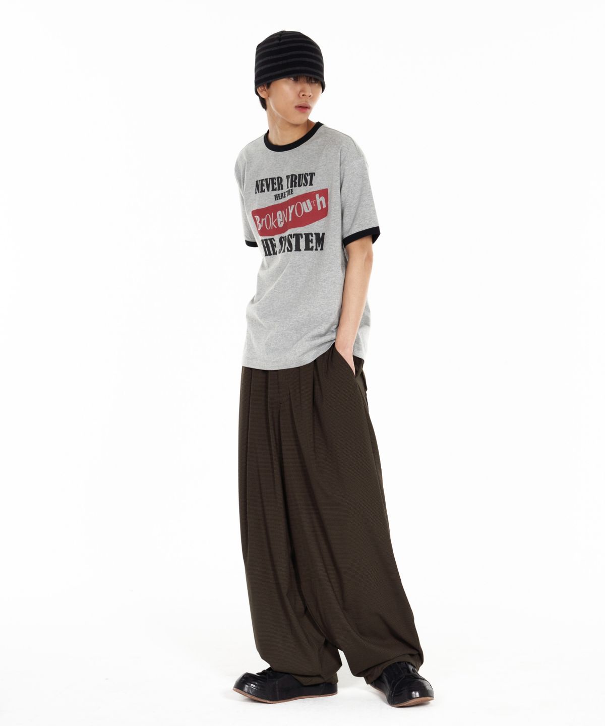 아이돈워너셀(IDWS) Broken Ringer T-Shirt Gray