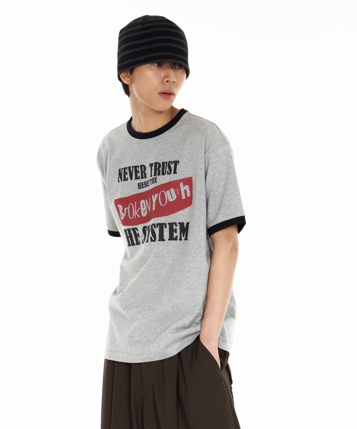 아이돈워너셀(IDWS) Broken Ringer T-Shirt Gray