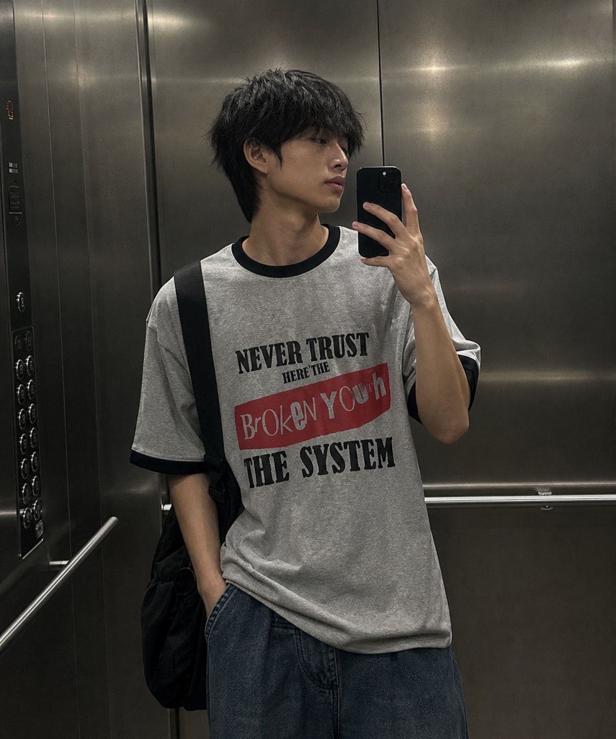 아이돈워너셀(IDWS) Broken Ringer T-Shirt Gray
