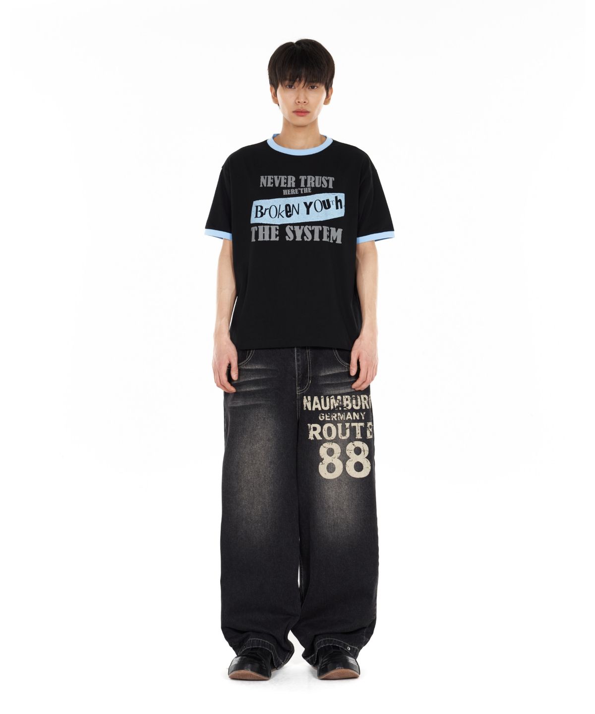 아이돈워너셀(IDWS) Broken Ringer T-Shirt Black