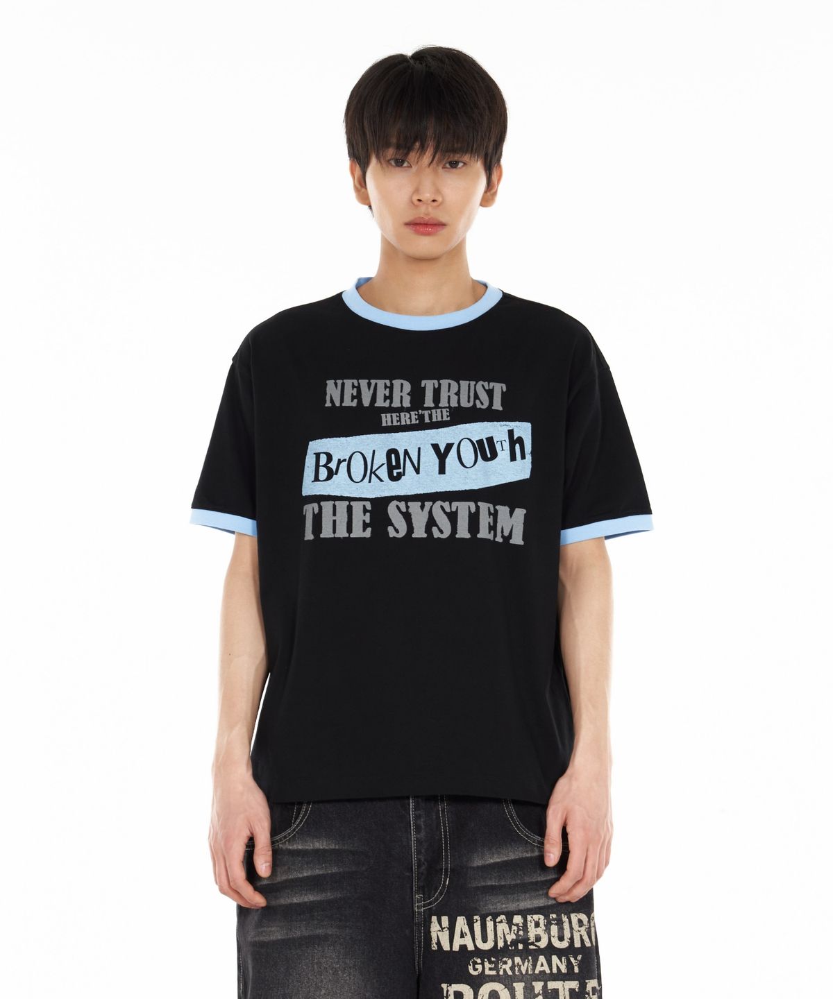 아이돈워너셀(IDWS) Broken Ringer T-Shirt Black