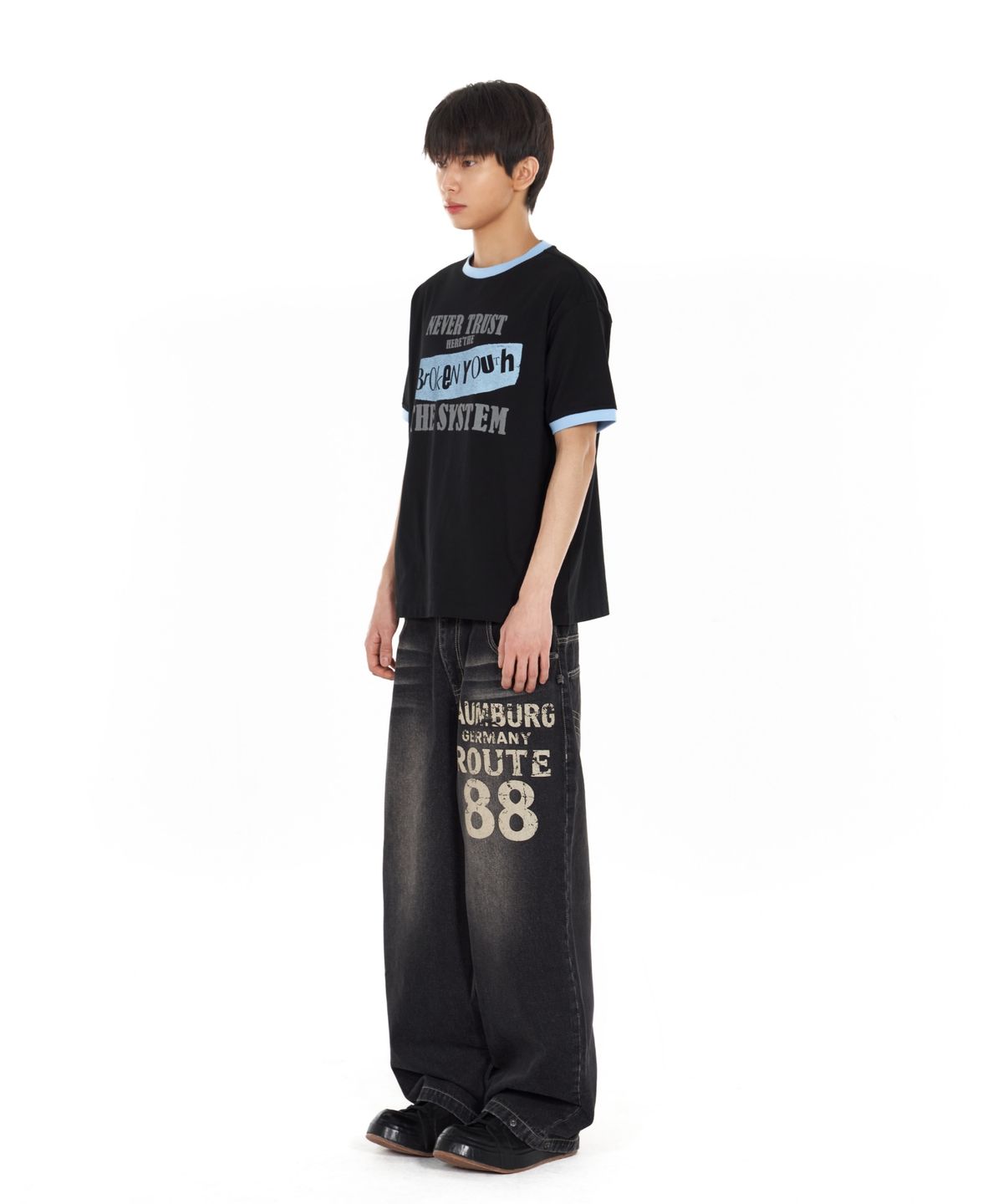 아이돈워너셀(IDWS) Broken Ringer T-Shirt Black