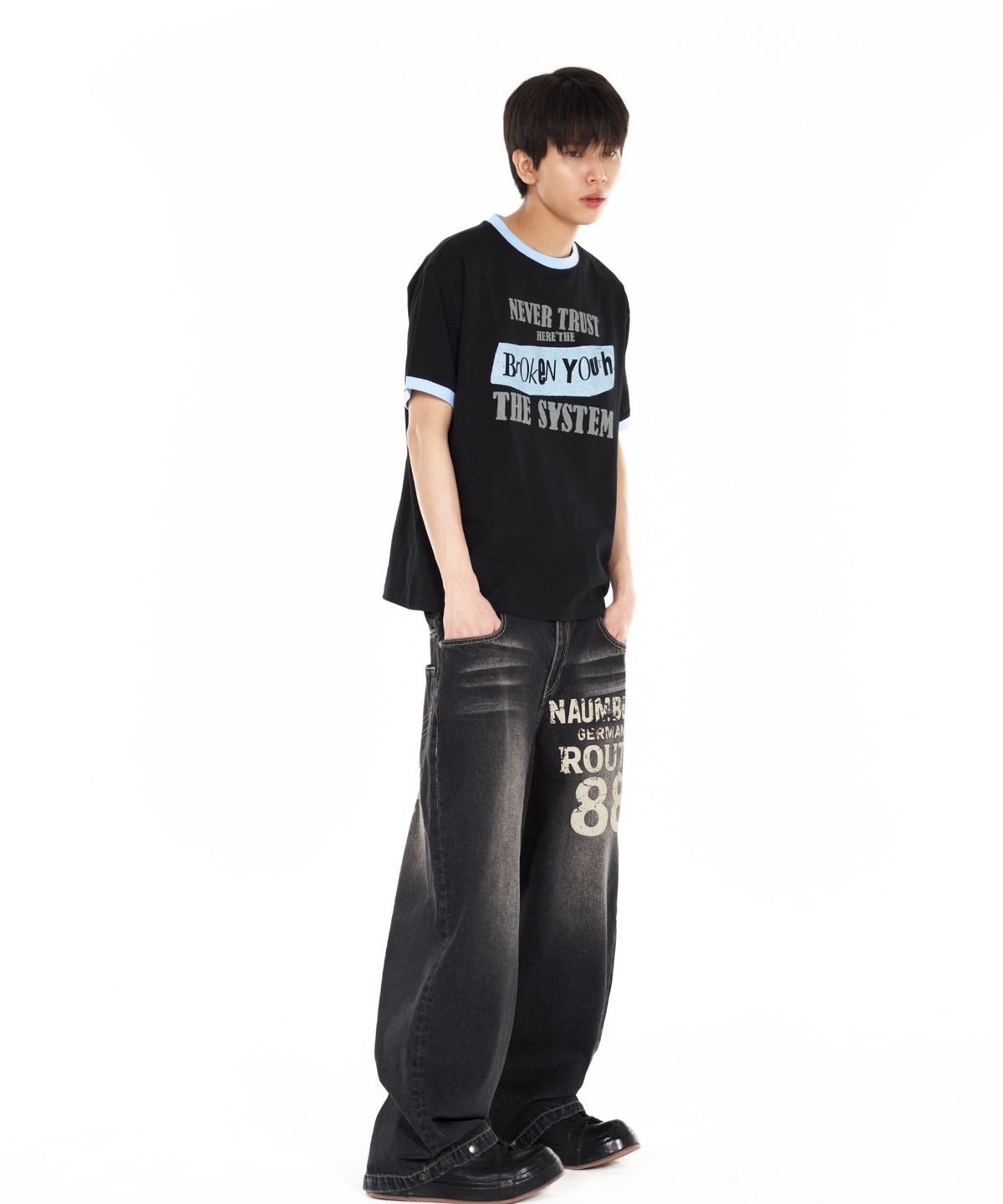 아이돈워너셀(IDWS) Broken Ringer T-Shirt Black