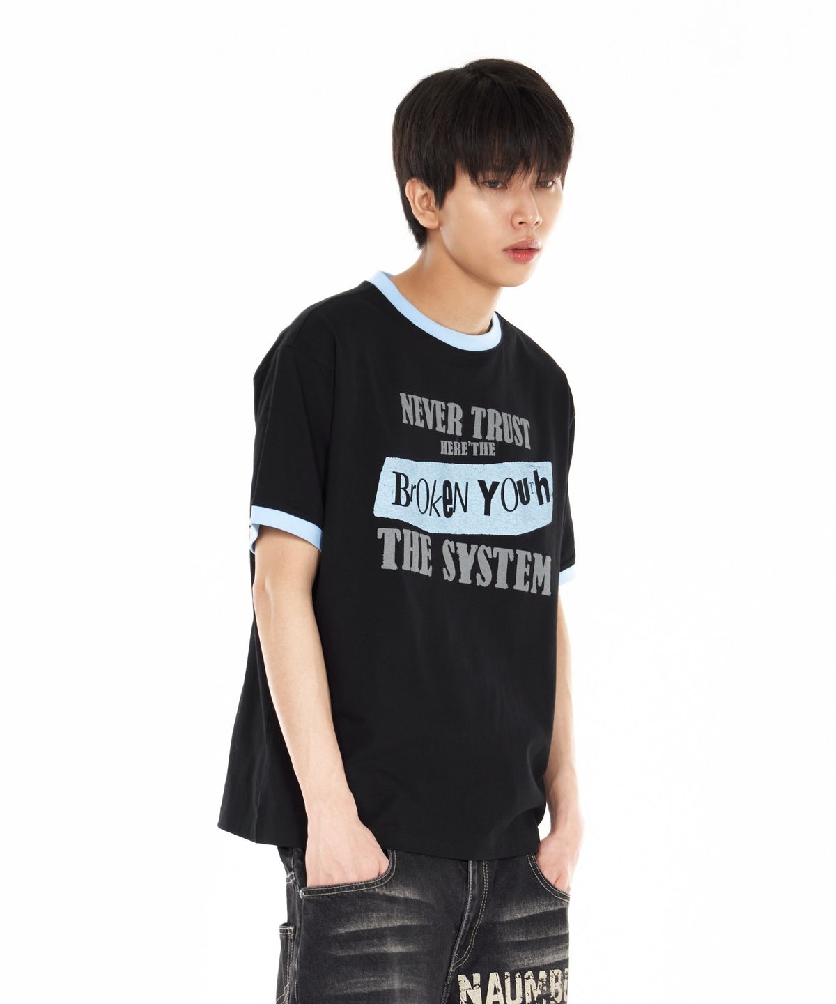아이돈워너셀(IDWS) Broken Ringer T-Shirt Black
