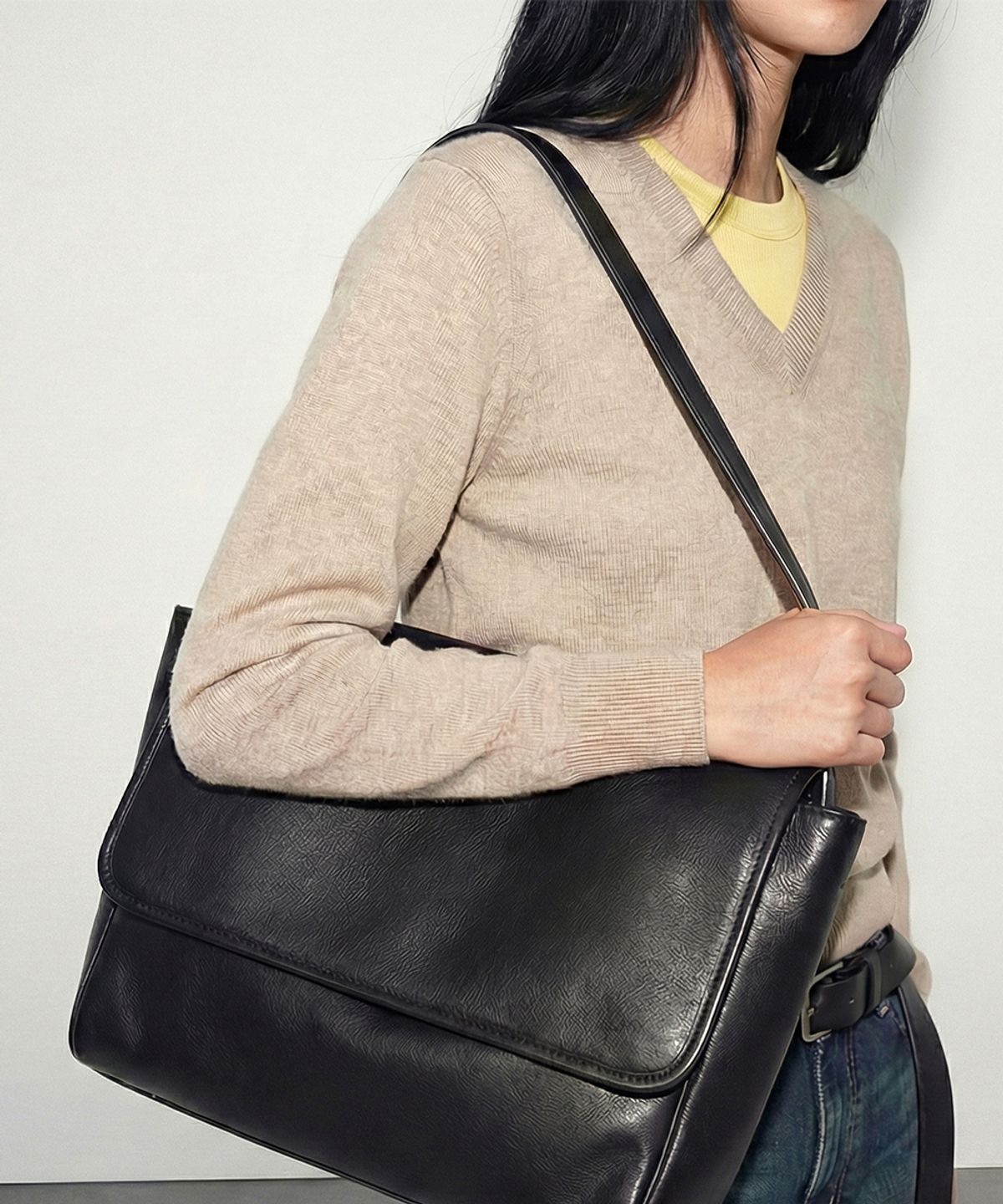 코드먼츠(CODEMENTS) 플랩 토트 숄더백_블랙