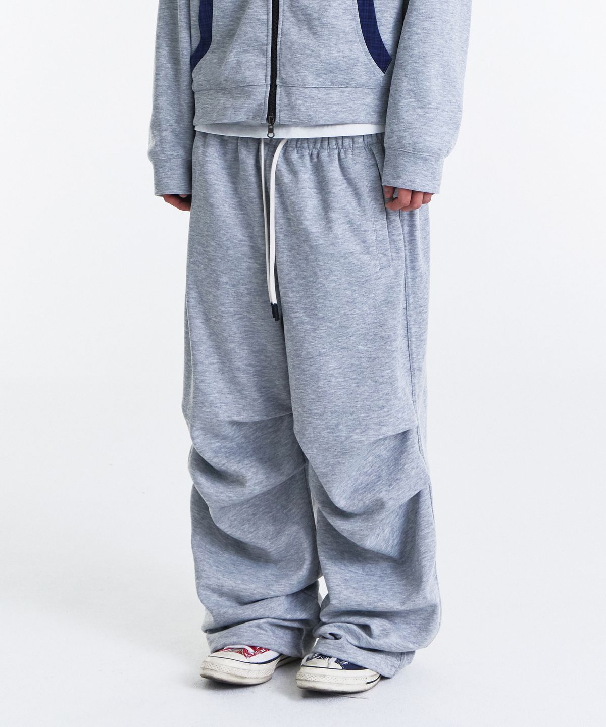 기철(KICHUL) Routine Two Tuck Sweat Pants (Melange Grey)