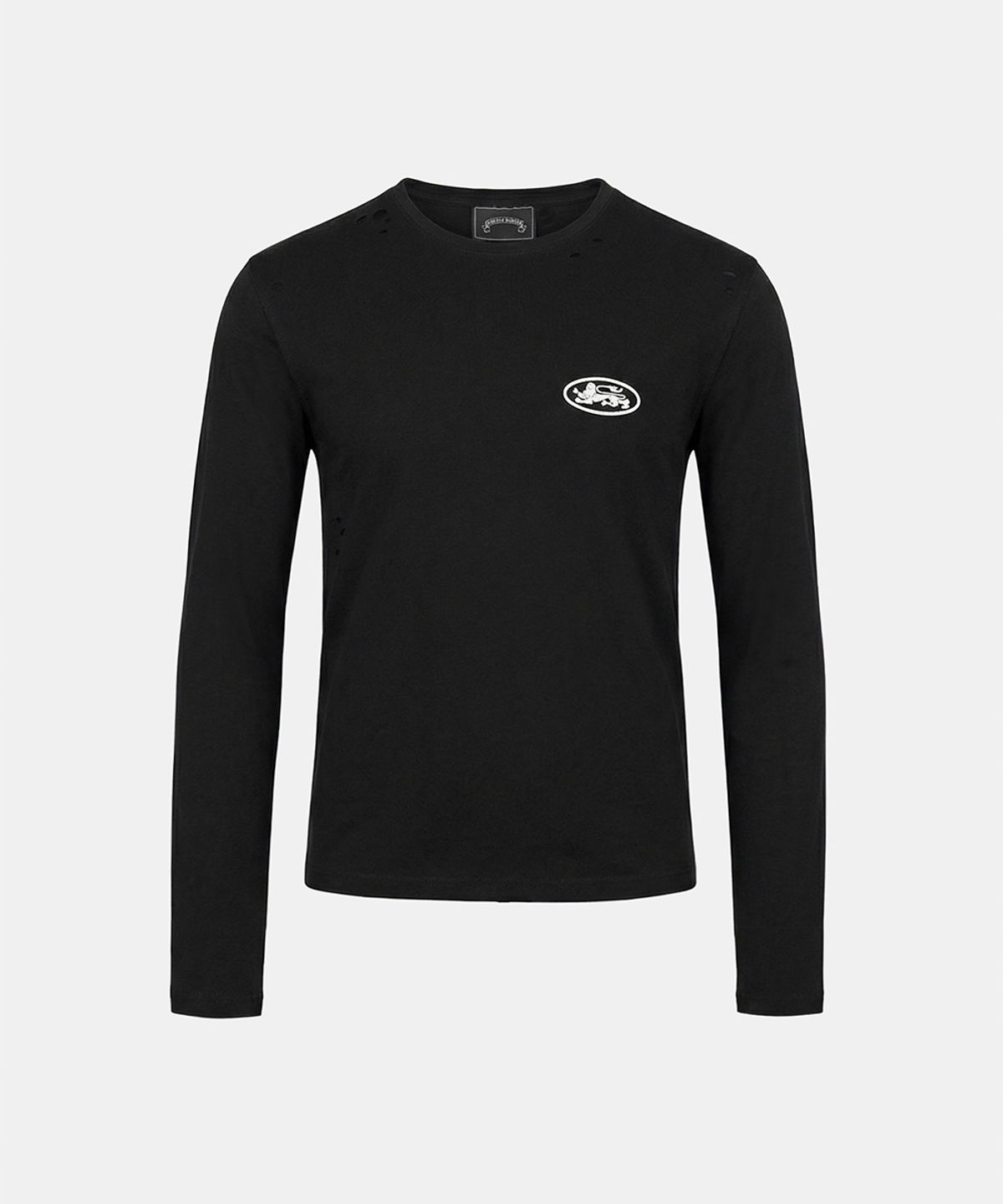 배드블러드(BADBLOOD) Mystic Print Fitted Long Sleeve T-Shirt - Black