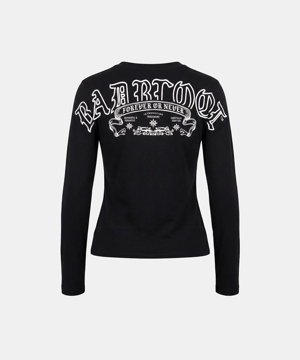 배드블러드(BADBLOOD) Mystic Print Fitted Long Sleeve T-Shirt - Black