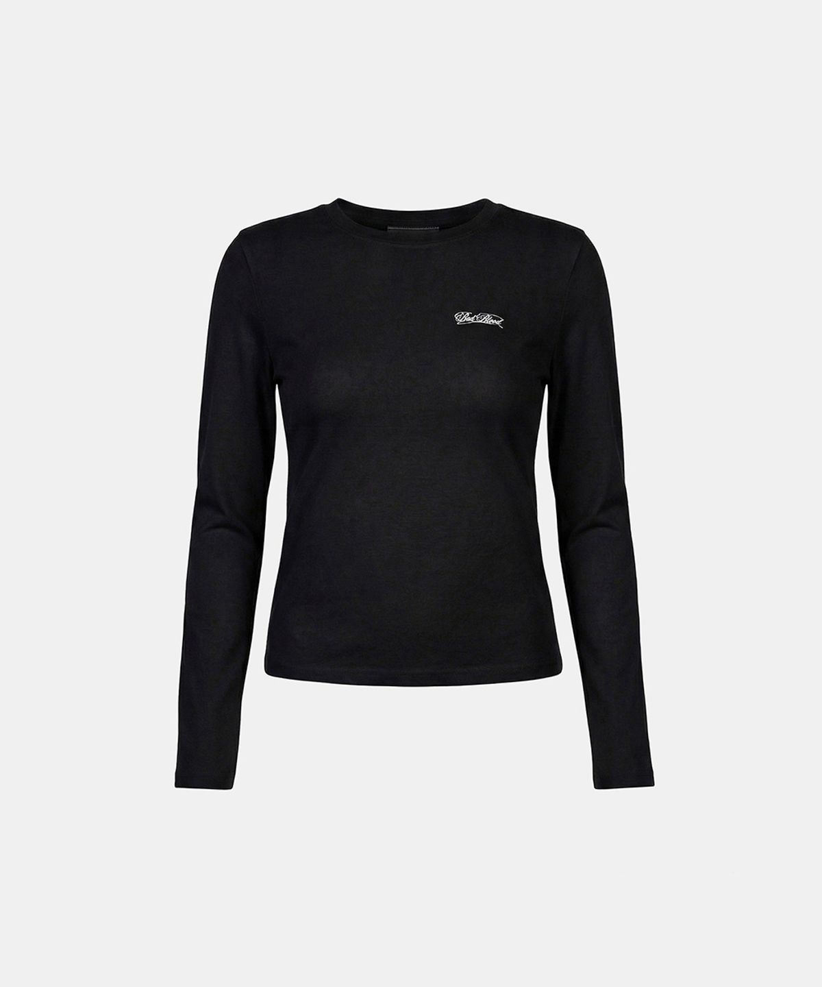 배드블러드(BADBLOOD) Dark Classic Logo Fitted Long Sleeve T-Shirt - Black