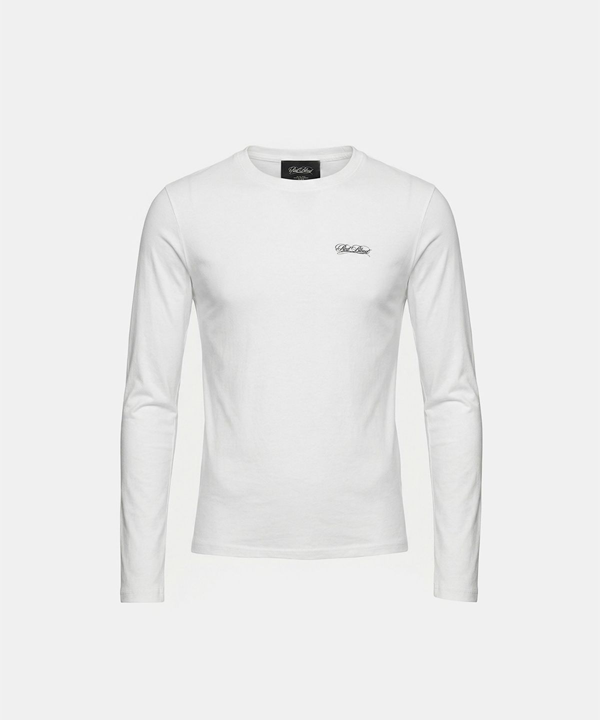 배드블러드(BADBLOOD) Dark Classic Logo Fitted Long Sleeve T-Shirt - White