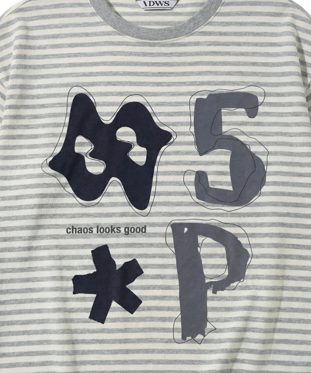 아이돈워너셀(IDWS) Piece Stripe T-Shirt Gray