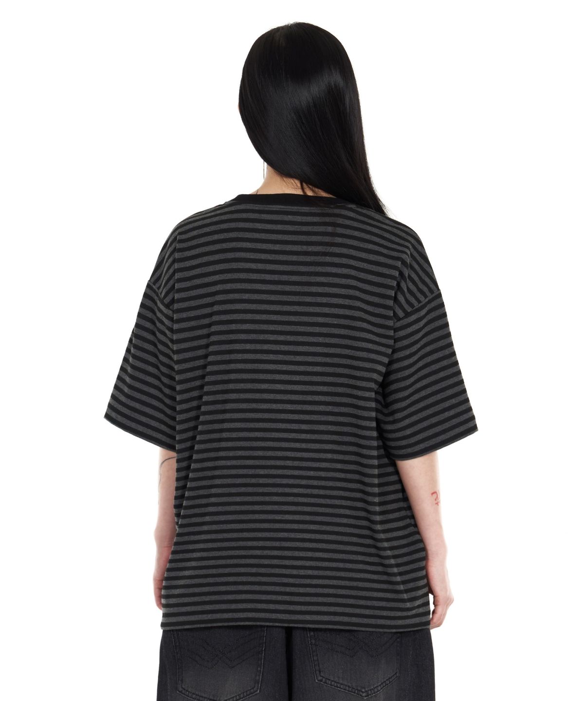 아이돈워너셀(IDWS) Piece Stripe T-Shirt Black