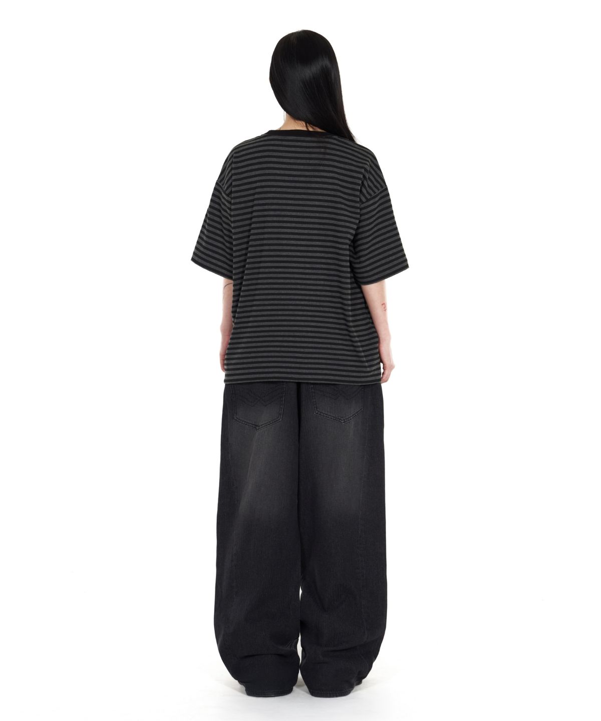 아이돈워너셀(IDWS) Piece Stripe T-Shirt Black