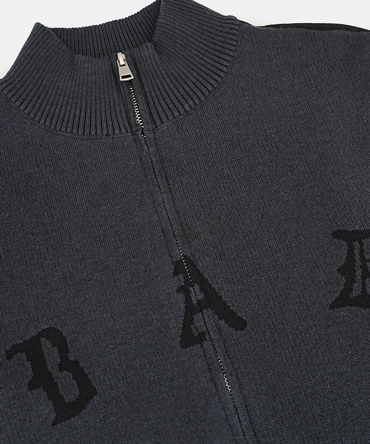 배드블러드(BADBLOOD) BAD Full-Zip Knit Track Top - Blue Gray