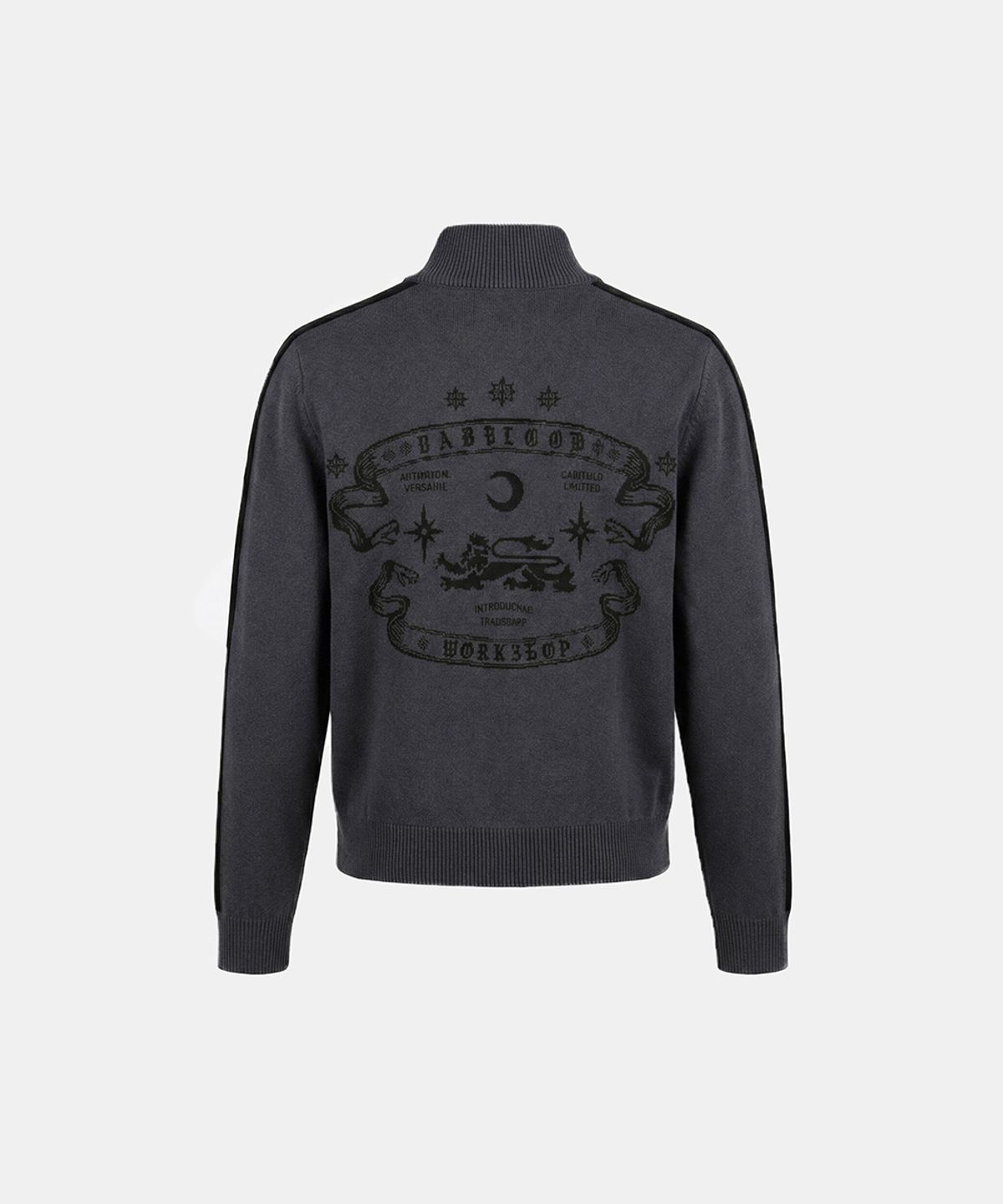 배드블러드(BADBLOOD) BAD Full-Zip Knit Track Top - Blue Gray
