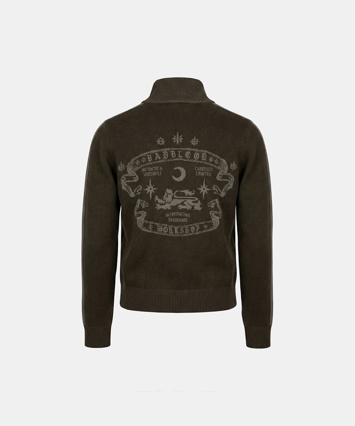 배드블러드(BADBLOOD) BAD Full-Zip Knit Track Top - Tobacco