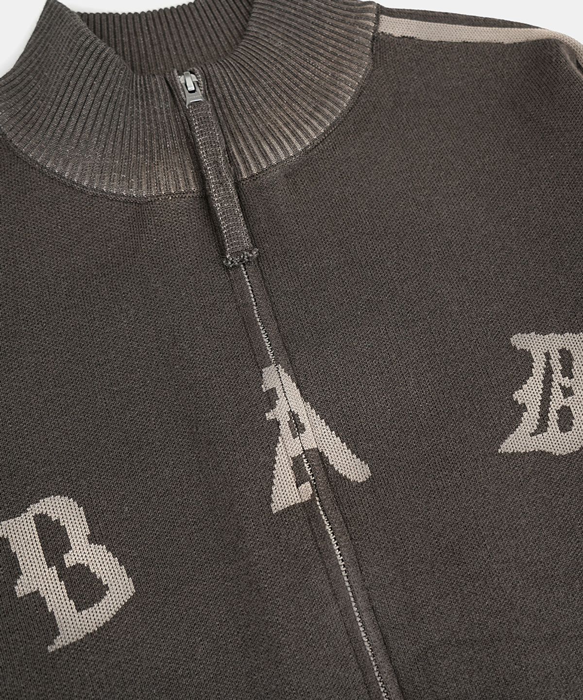 배드블러드(BADBLOOD) BAD Full-Zip Knit Track Top - Tobacco