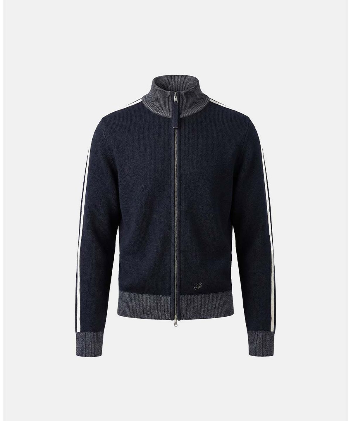 배드블러드(BADBLOOD) Big B Logo Full-Zip Knit Track Top - Navy Blue