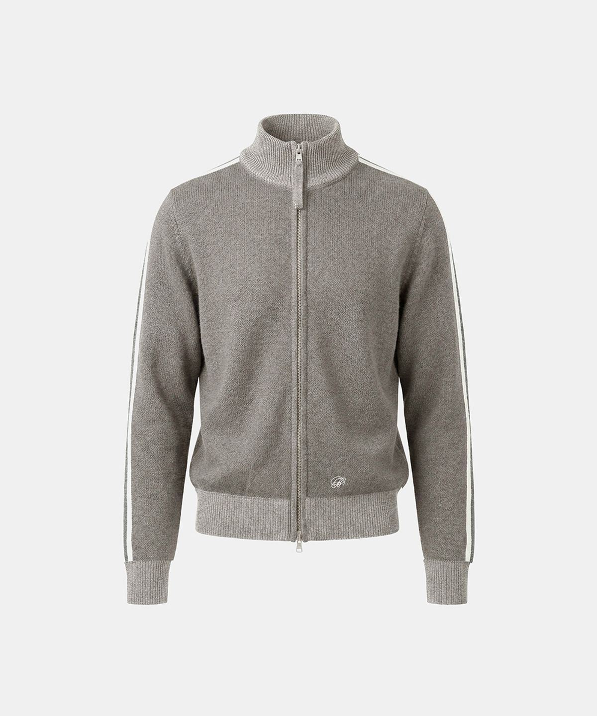 배드블러드(BADBLOOD) Big B Logo Full-Zip Knit Track Top - Sand