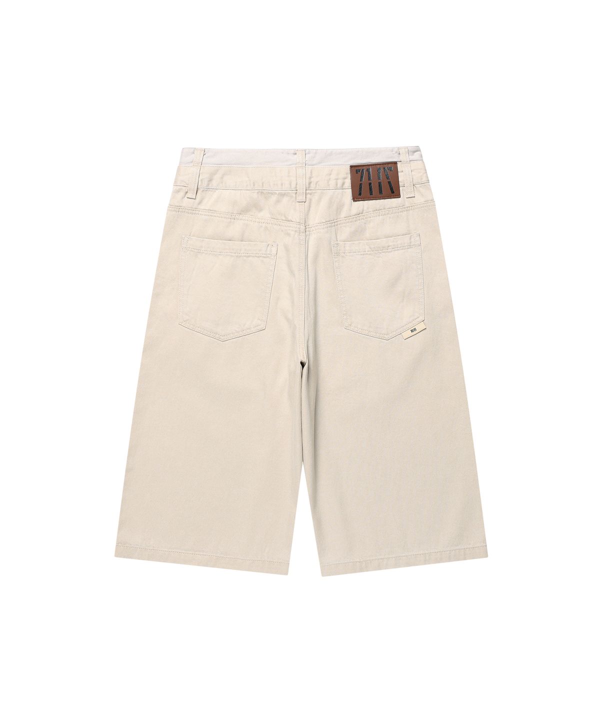 기철(KICHUL) Double Waist Bermuda Cotton Pants (Beige)