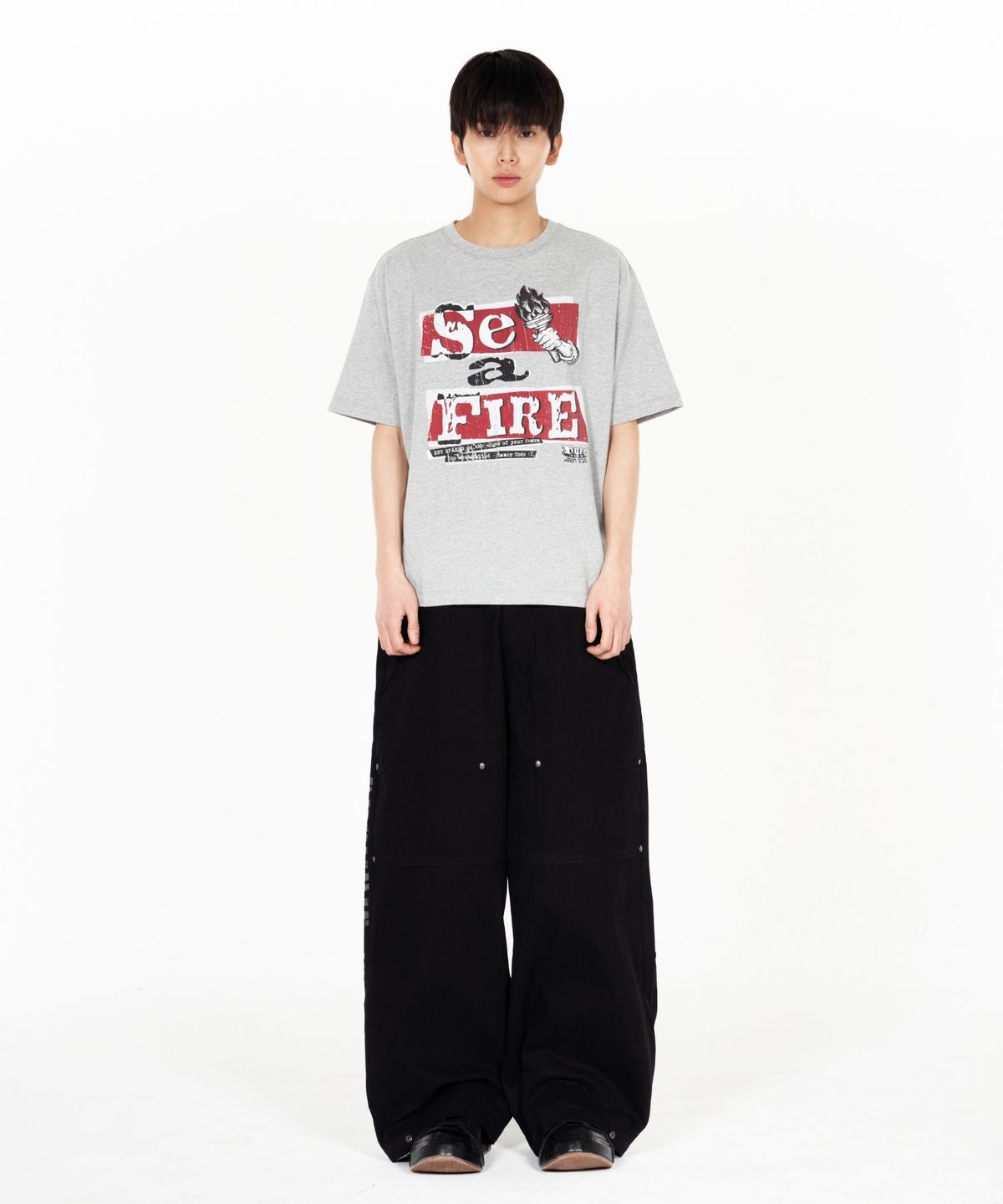아이돈워너셀(IDWS) Set Fire T-Shirt Gray